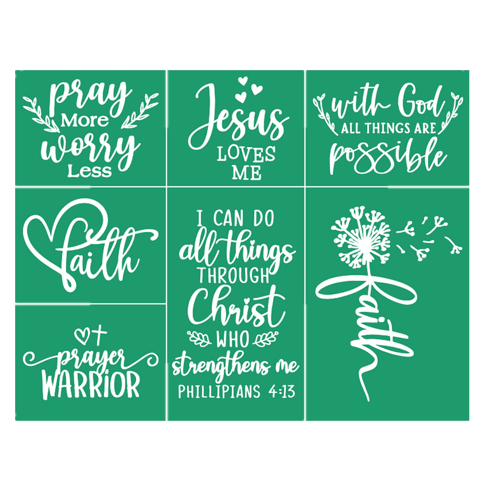 JAJADO Reusable Christian Faith Silk Screen Stencils - Bible Verse, Jesus & Religious Designs for Wood, Mugs, Clothing - Motivational Art & Home Office Decor (Perfect for DIY Crafts, Church Events & Gift Making)