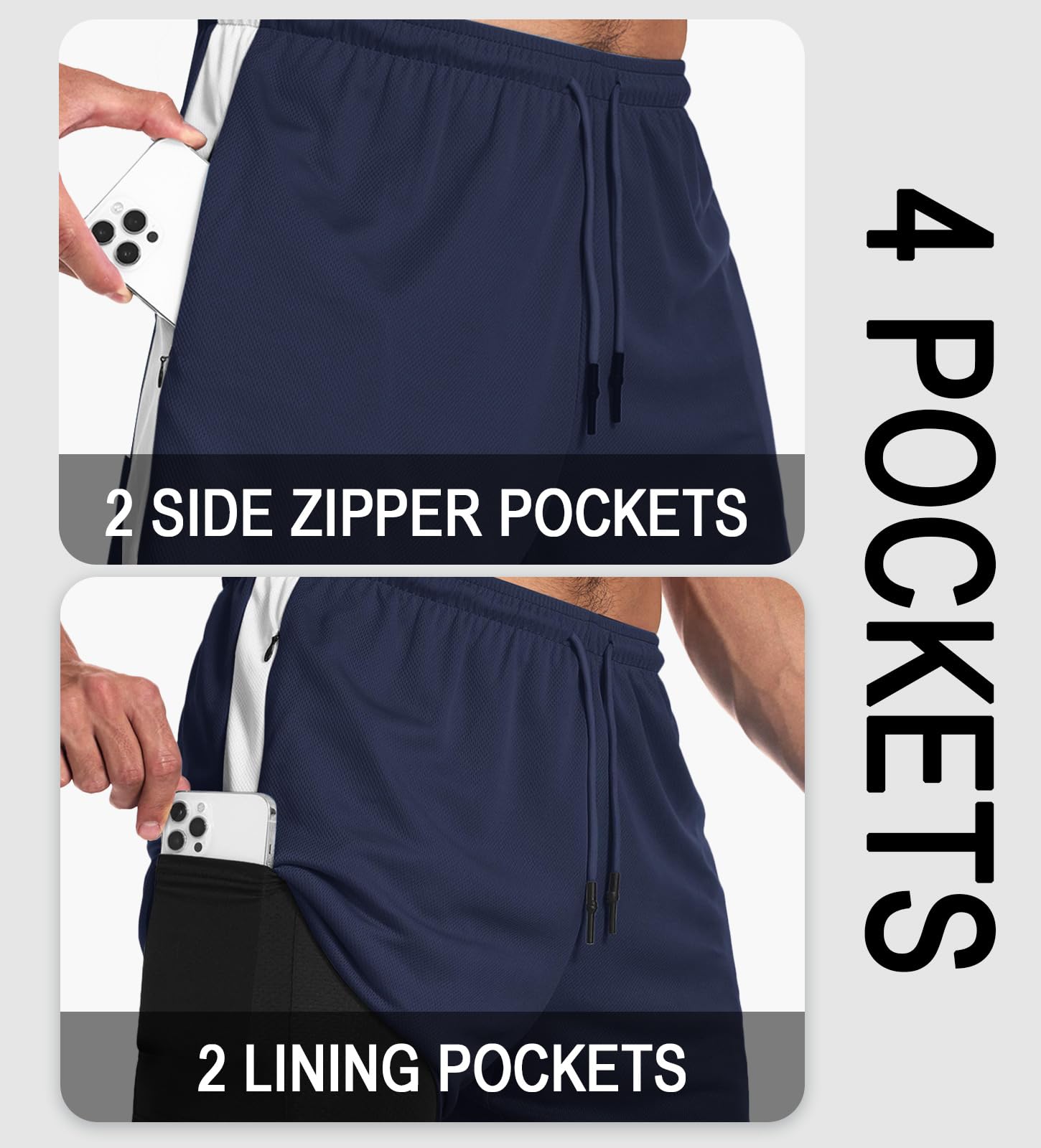 Aolesy Men's 2-in-1 Running Shorts with Pockets - 5