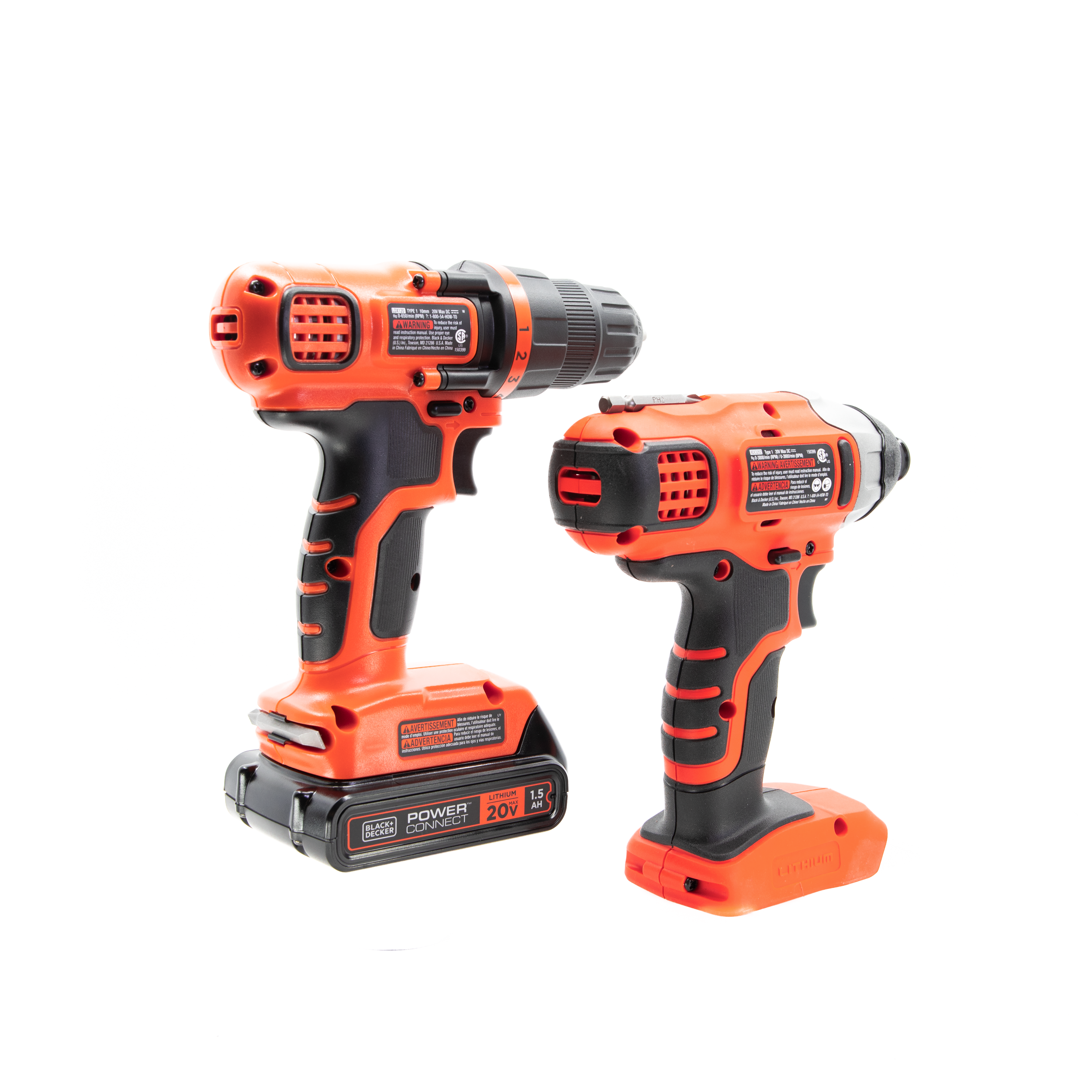 20V MAX Cordless Drill and Impact Driver Combo Kit with Battery and Charger - Powerful Electric Screwdriver Set for Home DIY, Construction & Woodworking Projects