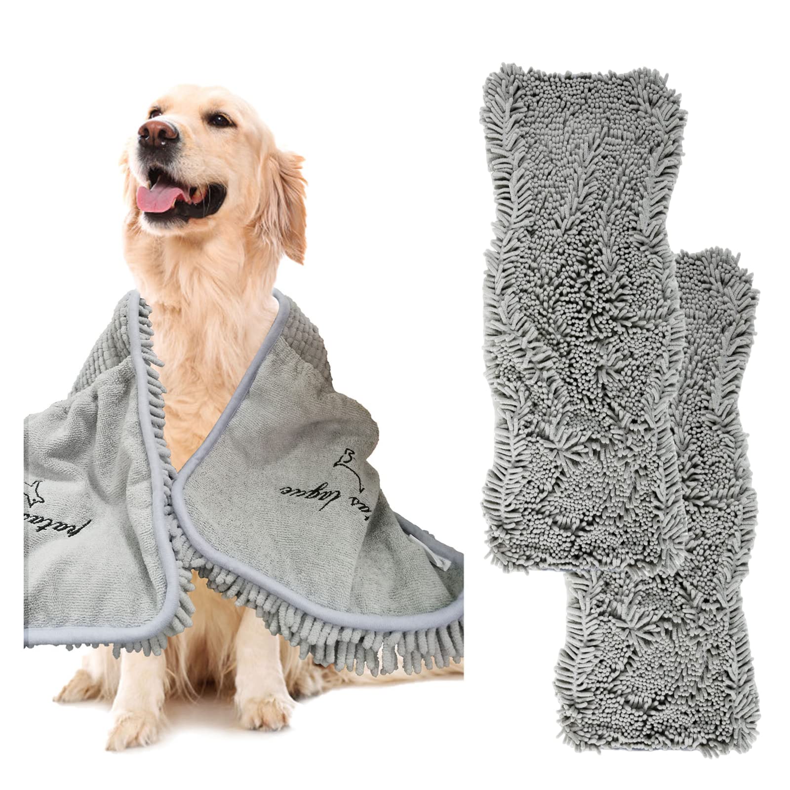 2 Pack Absorbent Dog Towel for Large Dogs - 35