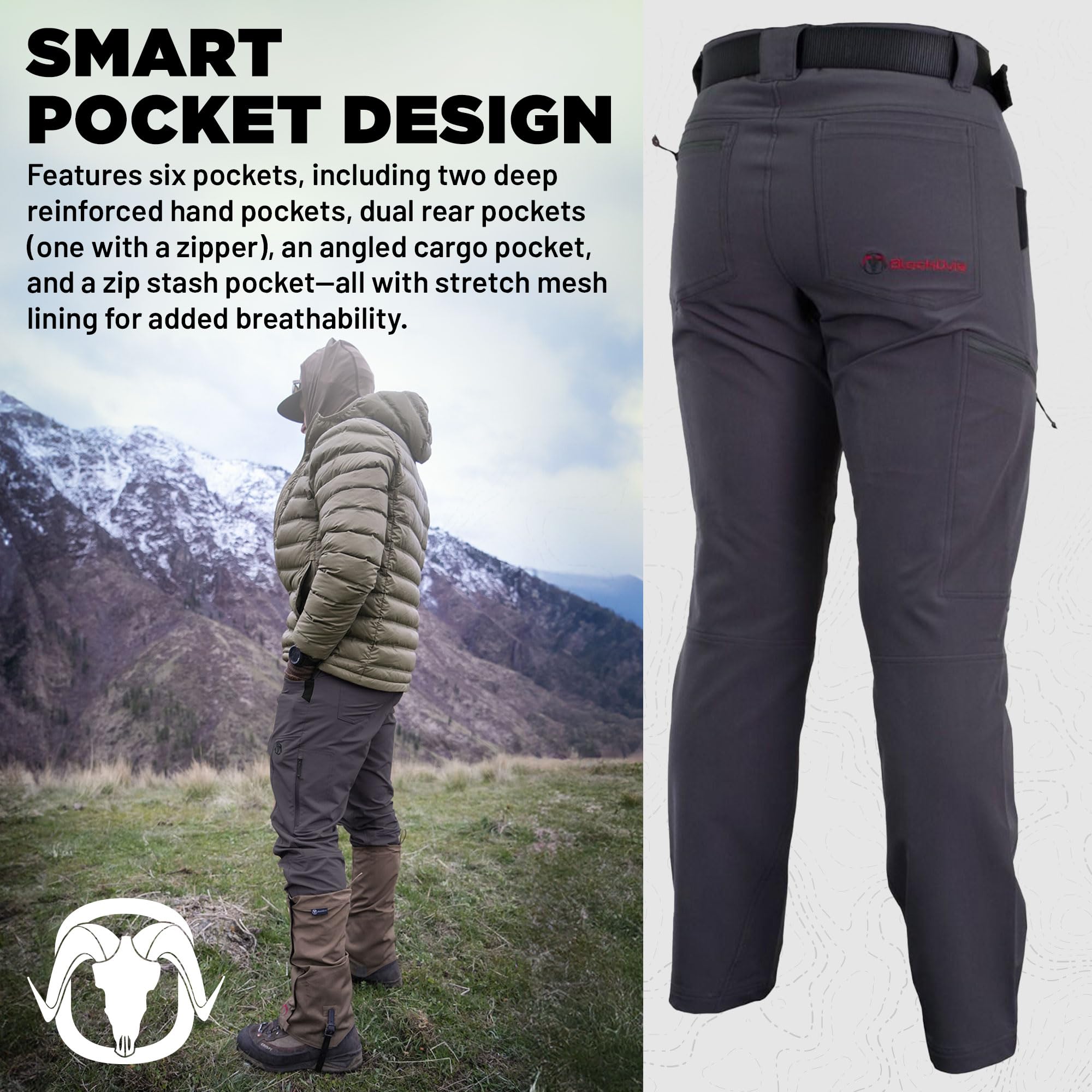 Granite Peak Midweight Hiking Pants for Men - Durable Outdoor Adventure Pants - Perfect for Trekking, Camping & Mountain Climbing