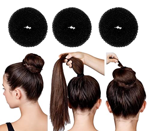 JAGMOOLYA Hair Donut Bun Maker - Small Black Hair Styling Tool for Women & Girls - Easy to Use Hair Donut for Perfect Buns & Updos - Great for Parties, Weddings & Everyday Hairstyles (Pack of 1)