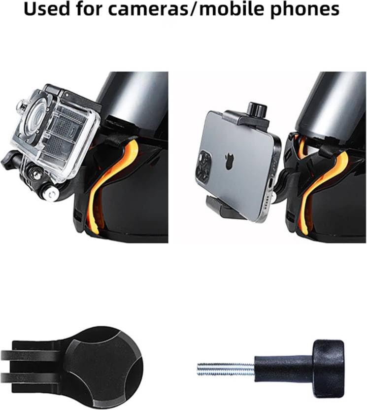 PRIAVY Helmet Strap Camera Mount - Universal Helmet Camera Mount for Motorcycle Vlogging, Action Sports & Adventure Filming (Compatible with GoPro, Smartphones & Action Cameras) - Perfect for Motovlogging, Cycling, Skiing & Outdoor Adventures