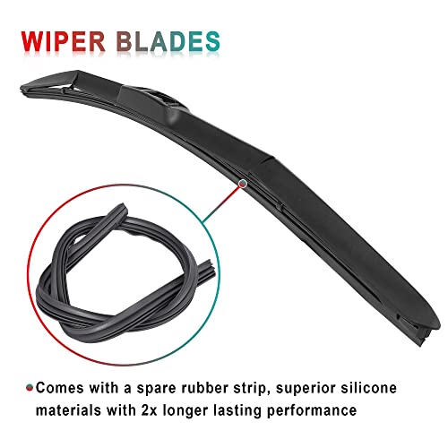 Premium GARVEE 18-Inch Rubber Wiper Blades - Durable, Quiet Windshield Wipers for All-Season Use - Perfect for Cars, Trucks & SUVs in Rain, Snow & Harsh Weather