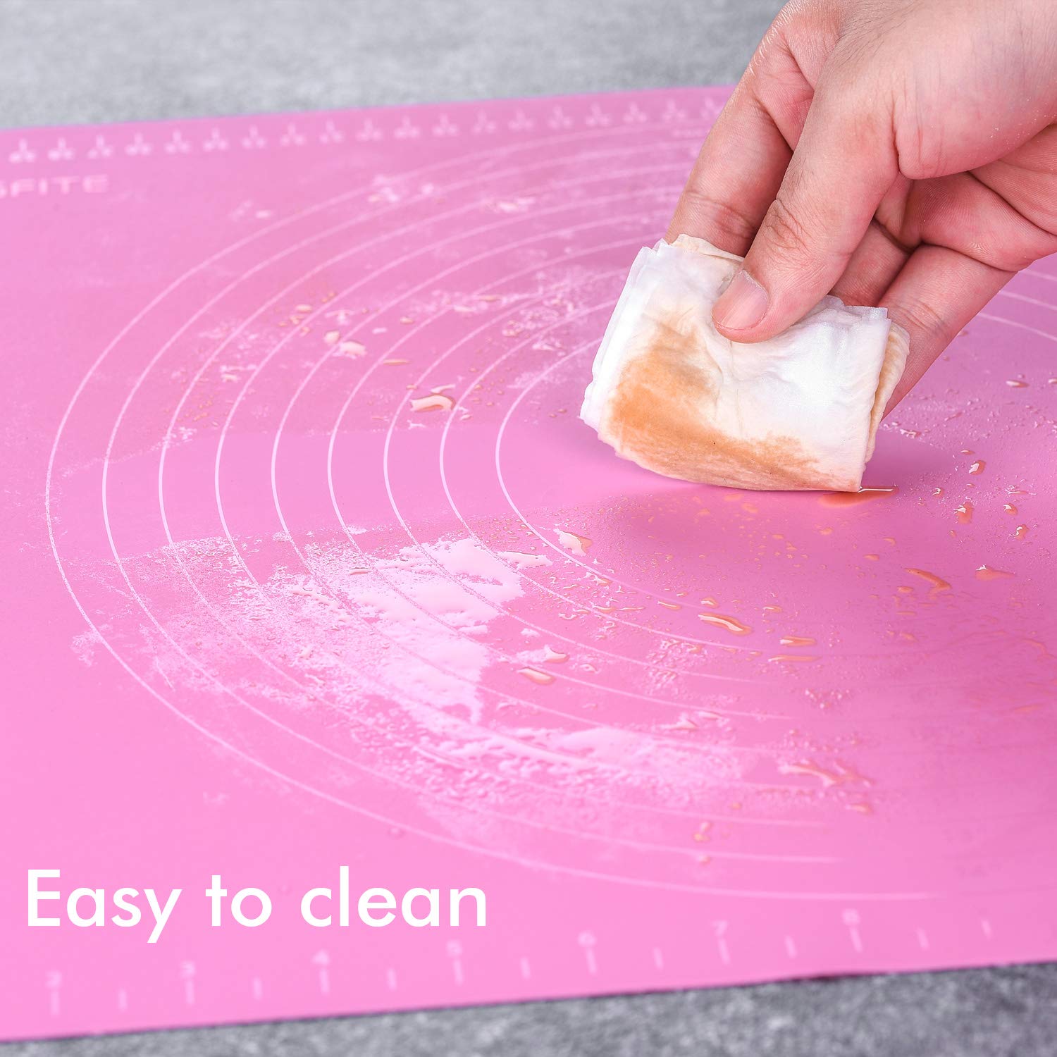 Extra Large Non-Stick Silicone Baking Mat for Rolling Dough, Pastry Making & Countertop Protection - Measurement Markings Included - Perfect for Fondant, Pie Crust & Cutting Table (XL Pink) - Ideal for Home Bakers & Professional Kitchens