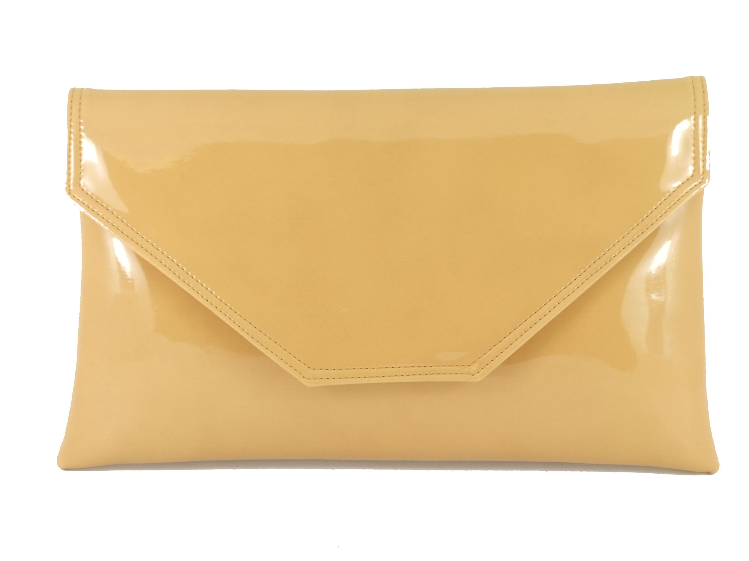 LONI Women's Stylish Large Envelope Patent Leather Clutch Shoulder Bag for Wedding, Party, Prom - Perfect for Evening Events, Date Nights & Formal Occasions