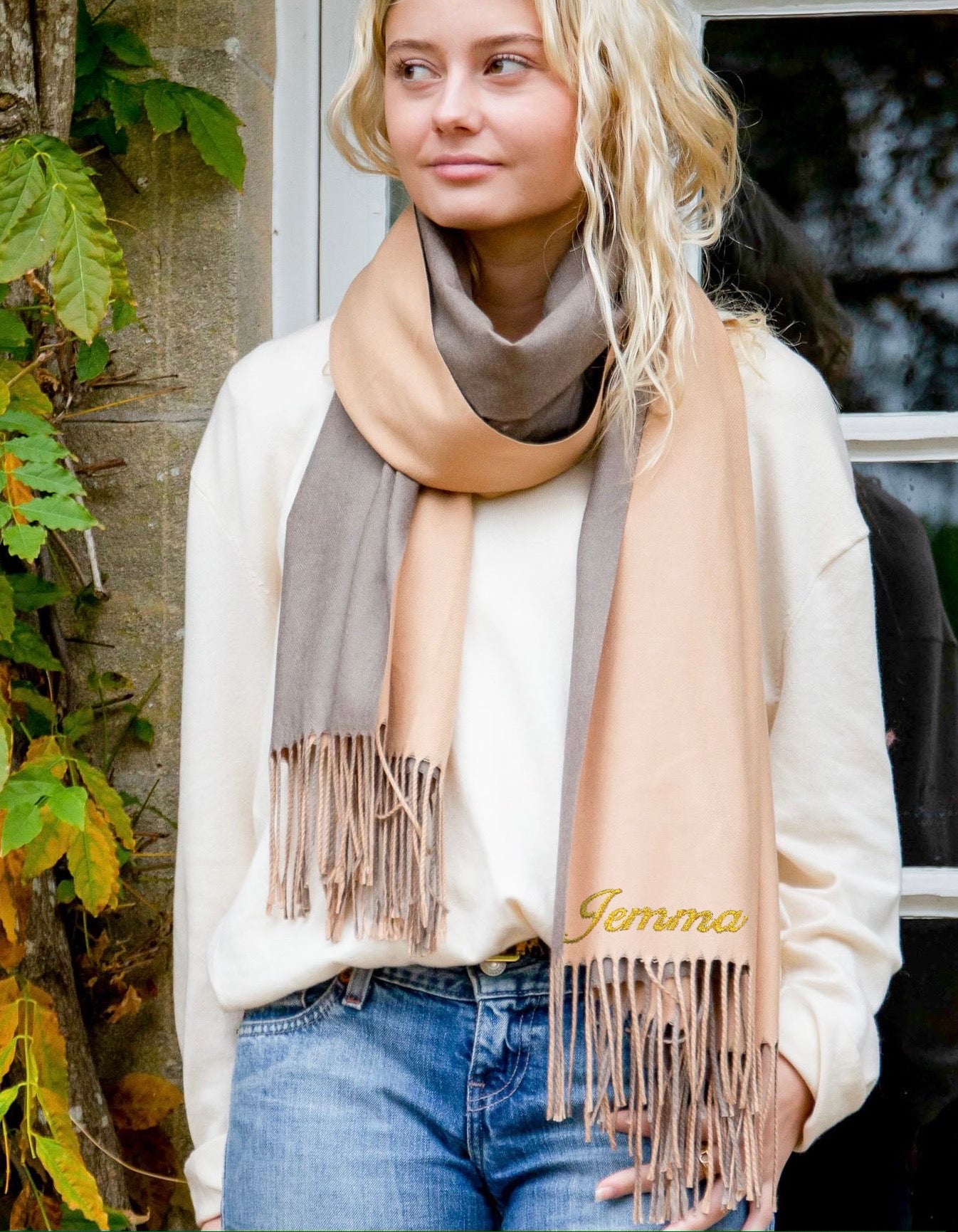 Personalized Reversible Scarf for Women & Men - Soft Winter Fashion Accessory in Multiple Colors - Perfect for Gifts, Travel & Cold Weather