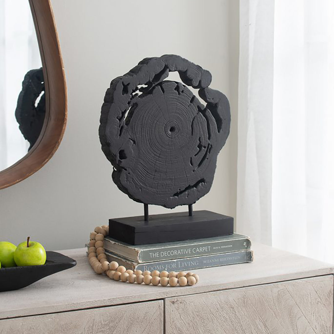 Handcrafted Black Teak Wood Sculpture - Elegant Home Decor, Office Display & Gift Idea for Art Lovers