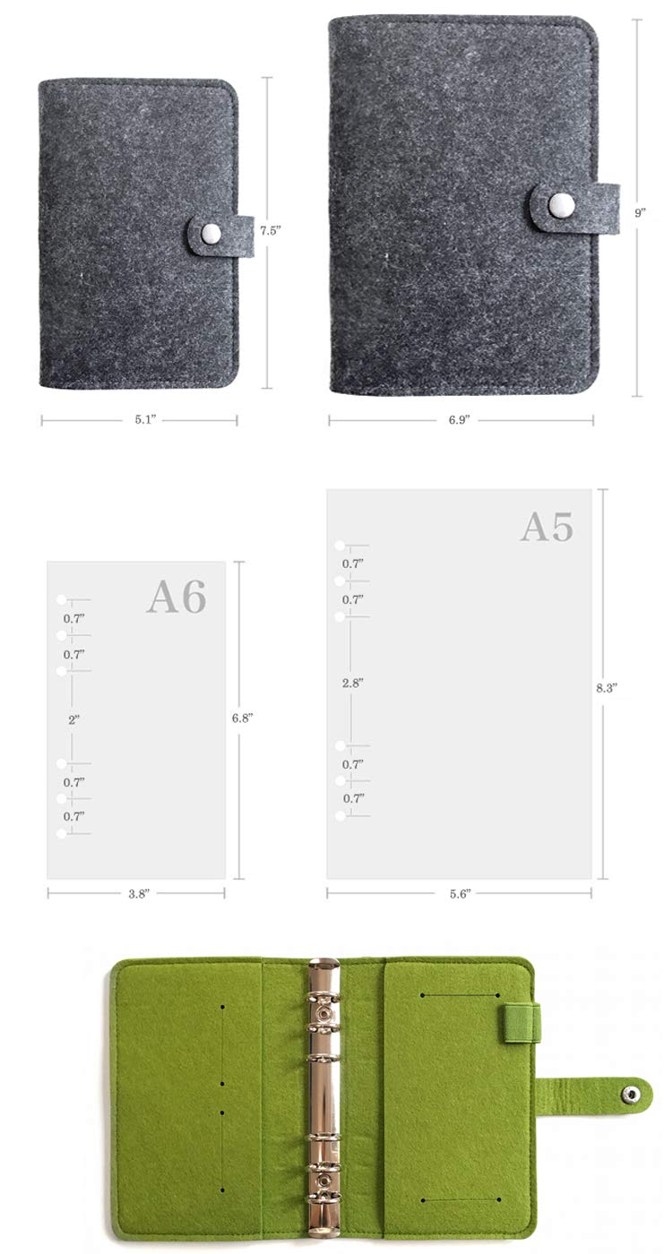A6 Felt Binder Vermilion - Perfect for Office & School Supplies