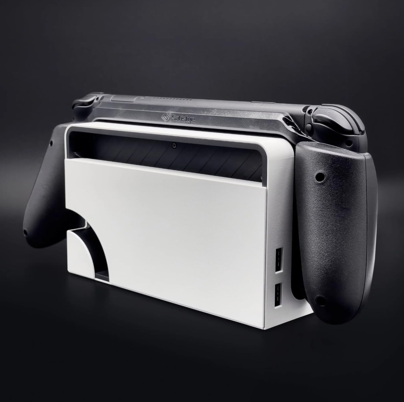 Satisfye ZenGrip Ronin Grip for Nintendo Switch & OLED - Ergonomic, Dockable Switch Accessory for Joy-Con Comfort - Perfect for Handheld Gaming, Travel, and Long Play Sessions (Black)
