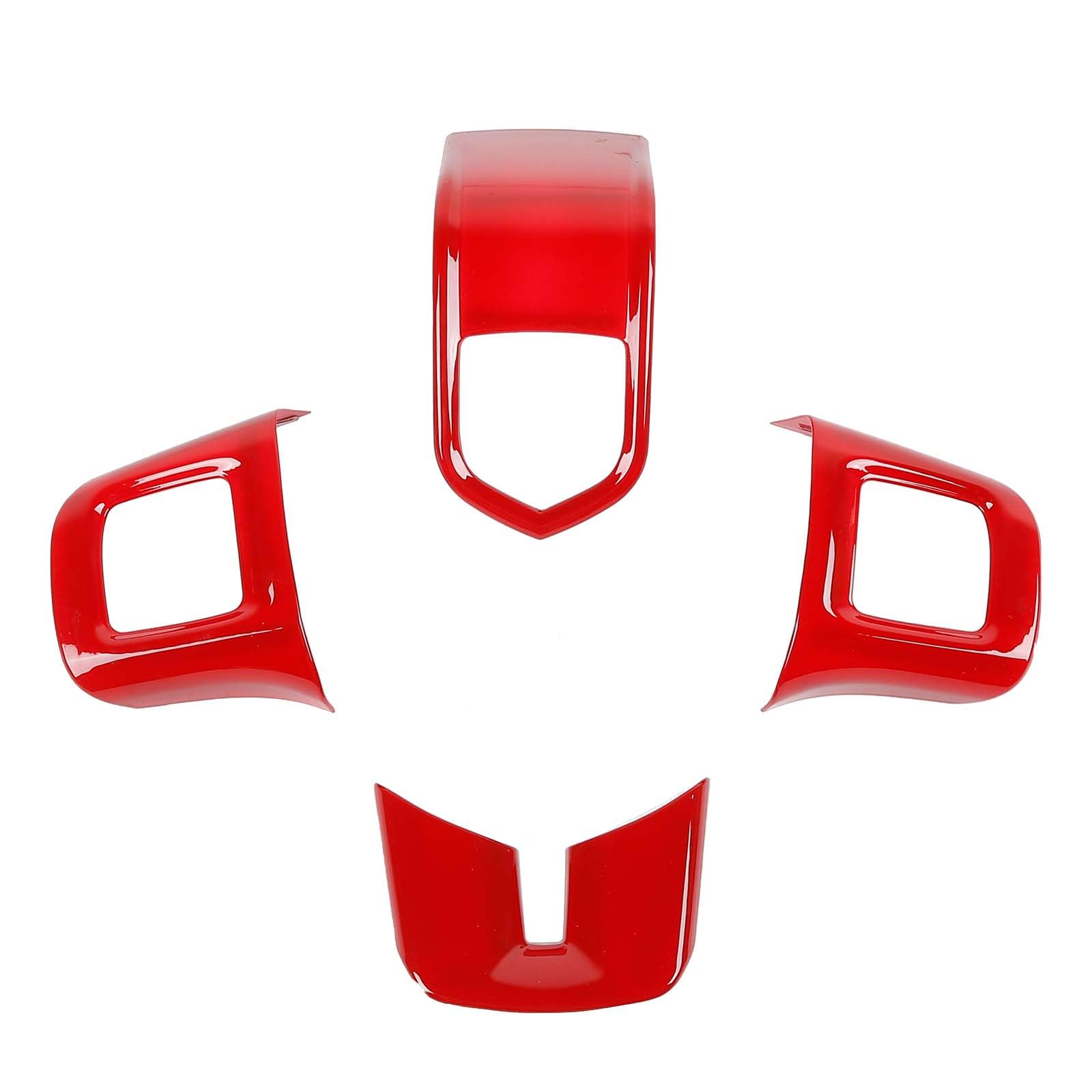 Direction Control Protection Cover Trim for 2009-2014 Dodge Challenger, Charger, Durango, Journey - ABS Red 4pcs - Interior Car Accessories for Enhanced Protection & Style - Perfect for Daily Driving & Car Shows