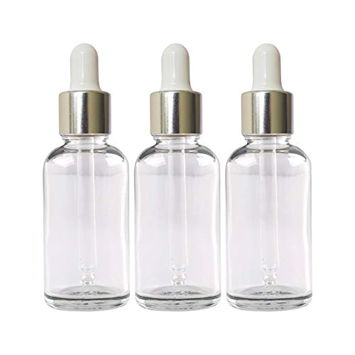 Frosted Glass Bottle, Silver Dropper, 15ml (Pack of 3)