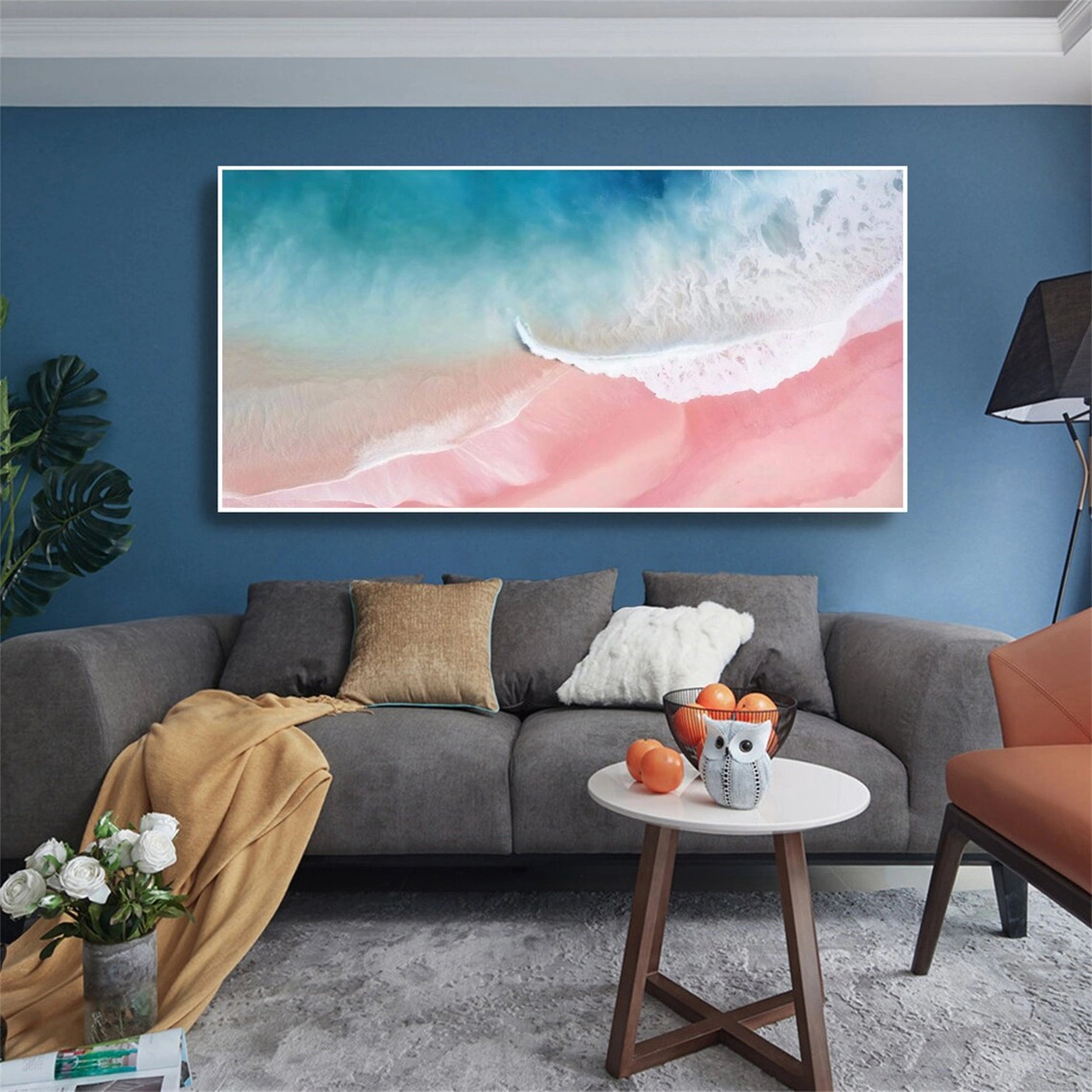 Ocean and Sky Painting #OS 064 - Handmade Seascape Wall Art for Home & Office Decor - Perfect for Living Room, Bedroom, or Beach House