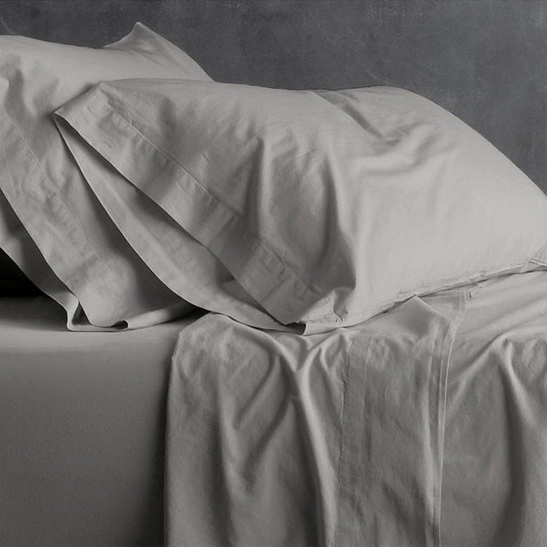 Park Avenue European Vintage Washed Sheet Set - COAL Color | Luxury Soft Bedding for Master Bedroom & Guest Room
