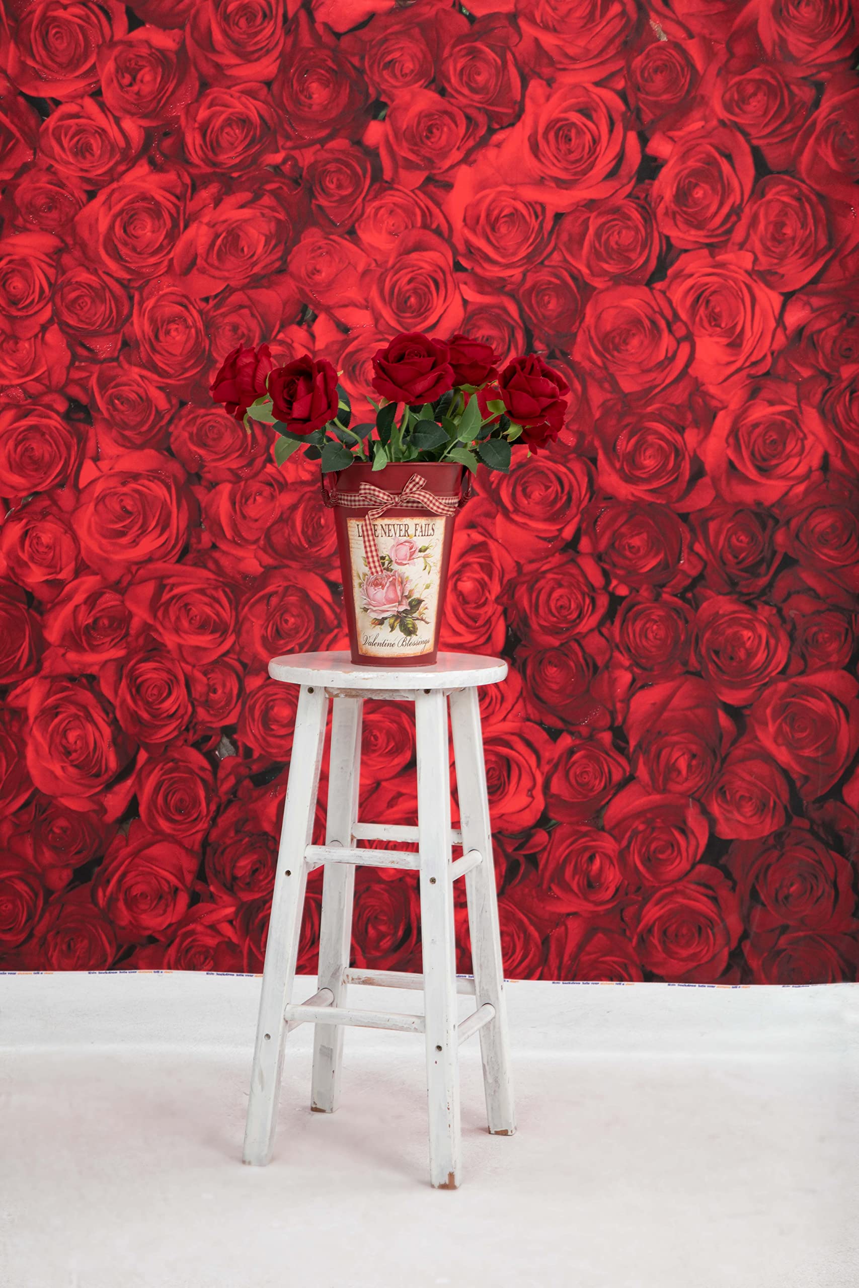 8x8ft Valentine's Day Backdrop - Red Rose Wedding Photography Background Floral Bridal Party Decor for Photo Booth Props | Perfect for Wedding Receptions, Bridal Showers & Anniversary Celebrations