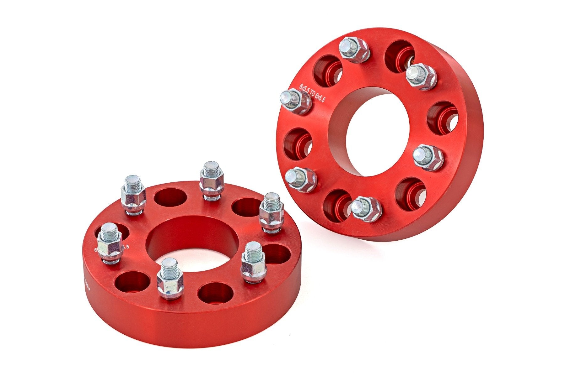 1.5 Inch Wheel Spacers for Chevy/GMC 1500 Truck & SUV - 6x5.5 Bolt Pattern - Red (1160RED) - Enhance Stance & Off-Road Performance