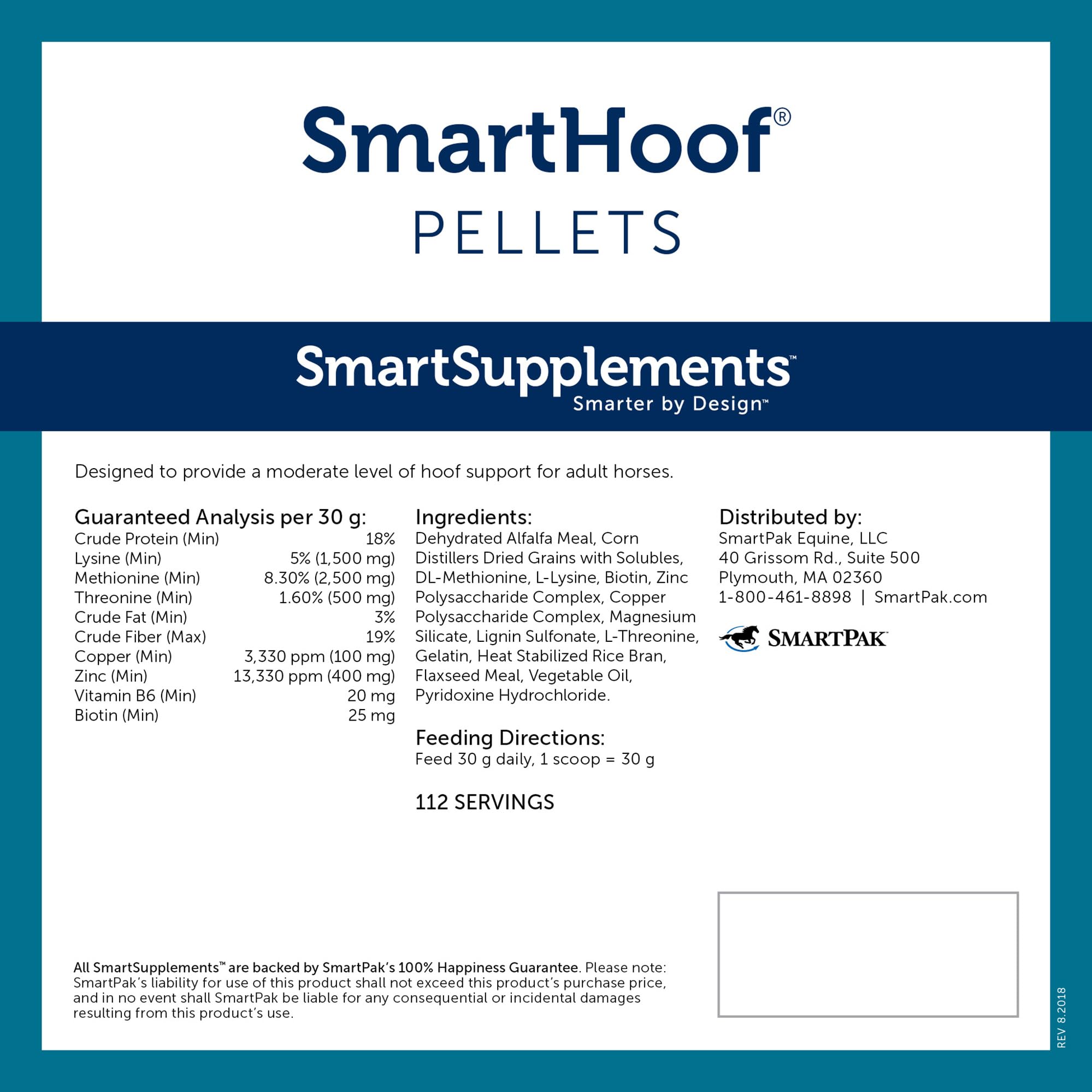 SmartPak SmartHoof Pellets - Premium Horse Hoof Supplement with Biotin, Methionine & Essential Minerals (7.6 lb) | Supports Joint Health & Strong Hooves | Contains Lysine, Copper, Zinc | Ideal for Daily Equine Care & Hoof Growth
