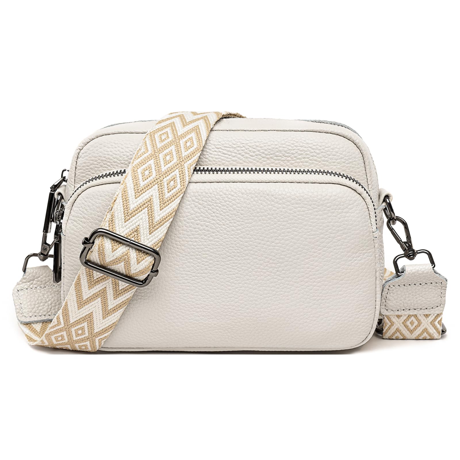 DXIOKO Genuine Leather Crossbody Bags for Women - Adjustable Wide Strap Small Handbag & Shoulder Purse - Stylish Camera Bag for Everyday Use, Travel & Work