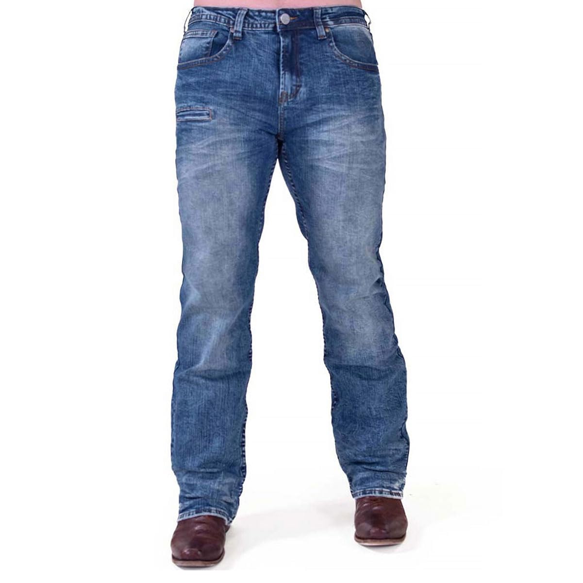 Men's Western Bootcut Jeans - B. Cruzn' Light Wash Denim for Cowboy Style & Casual Wear