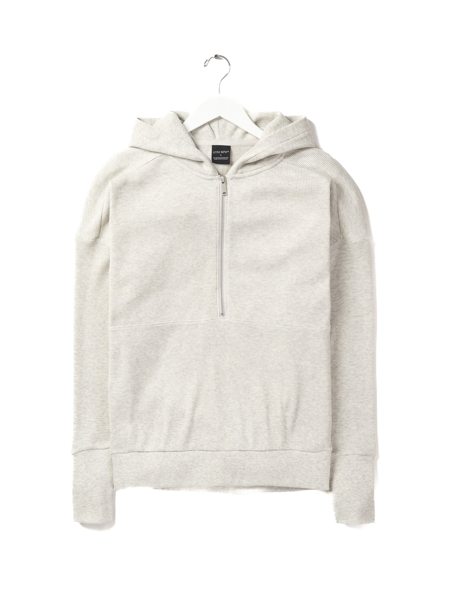 **Soft & Cozy Adult Waffle Hoodie - Light Heather Grey | Perfect for Lounge Wear, Casual Outfits & Cool Weather**
