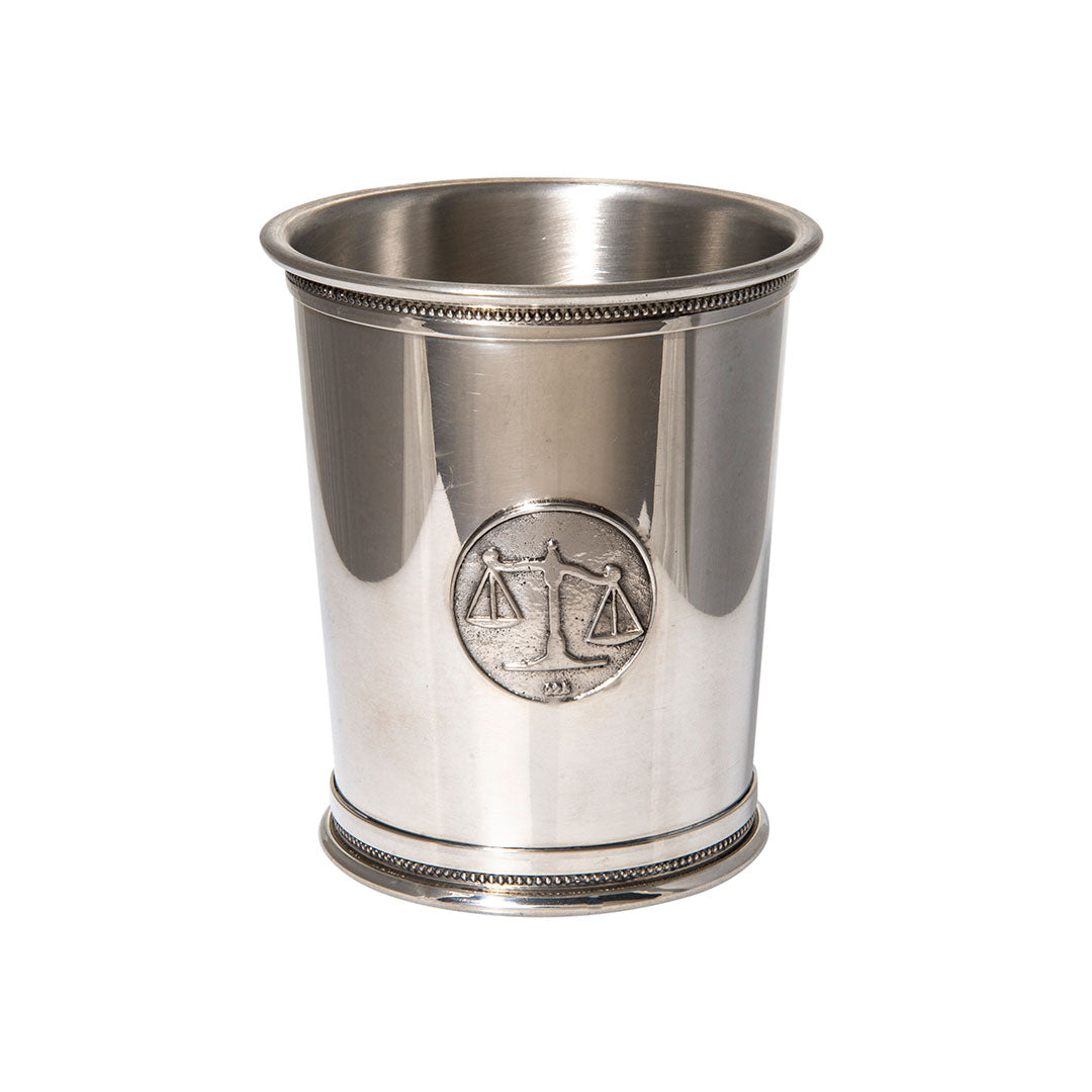 10oz Pewter Scales of Justice Julep Cup - Elegant Barware for Cocktails, Home Decor & Lawyer Gifts | Perfect for Kentucky Derby Parties, Office Decor & Legal Profession Gifts