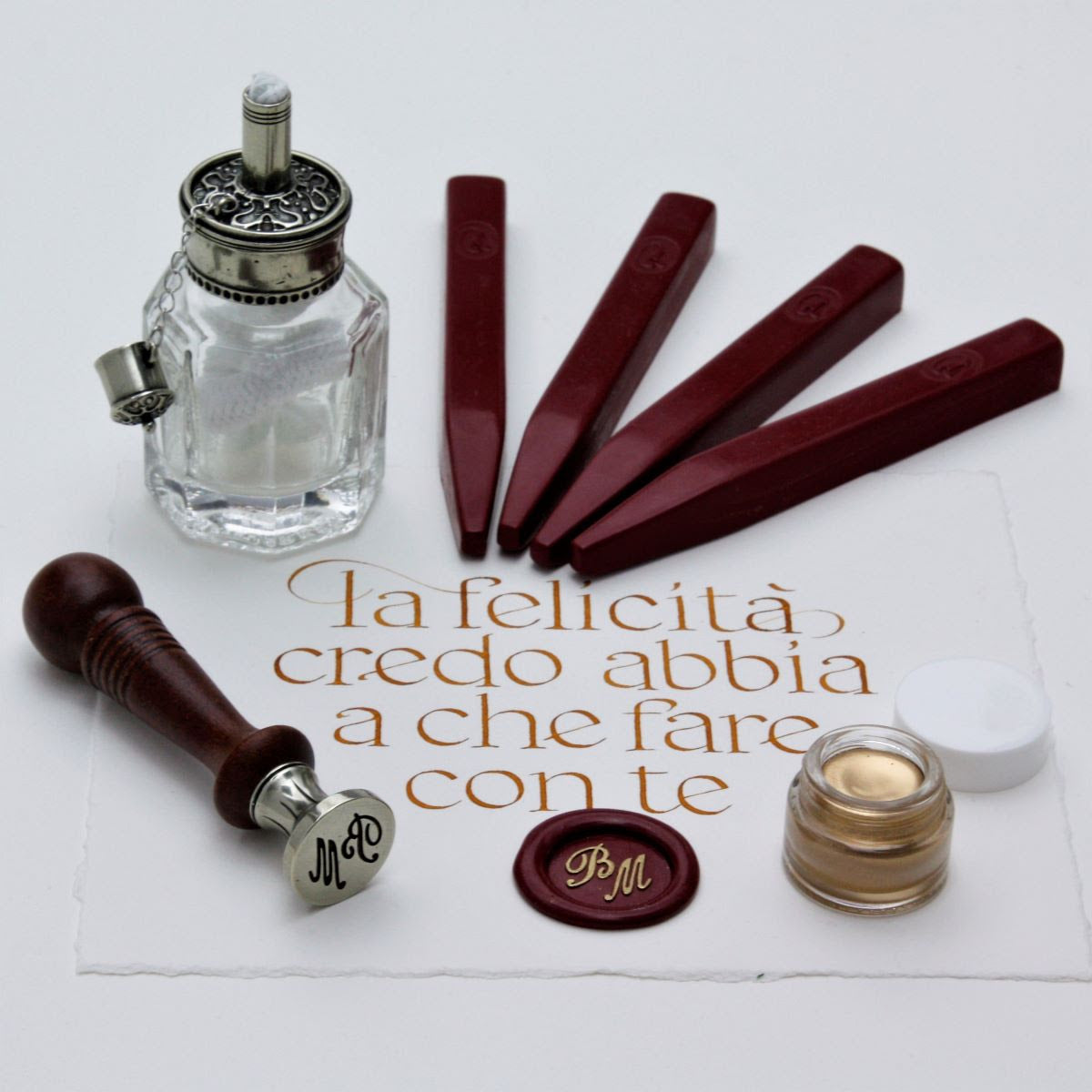 Bortoletti Premium Sealing Wax Stamp Set for Letters, Invitations & DIY Crafts - Vintage Style Wax Seal Kit with Custom Initials