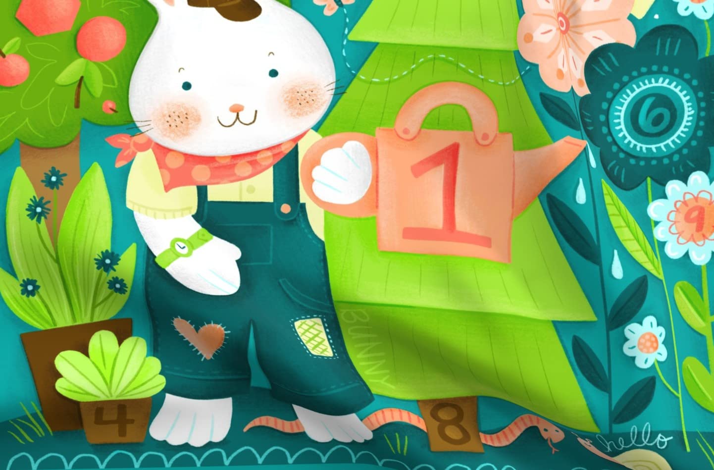 Premium Spoonflower Fabric - Garden Play School Teacher Print on Soft Minky Fabric by The Yard - Perfect for Sewing Baby Blankets, Quilt Backing & Plush Toys | DIY Nursery Decor, Kids Room Projects & Handmade Gifts