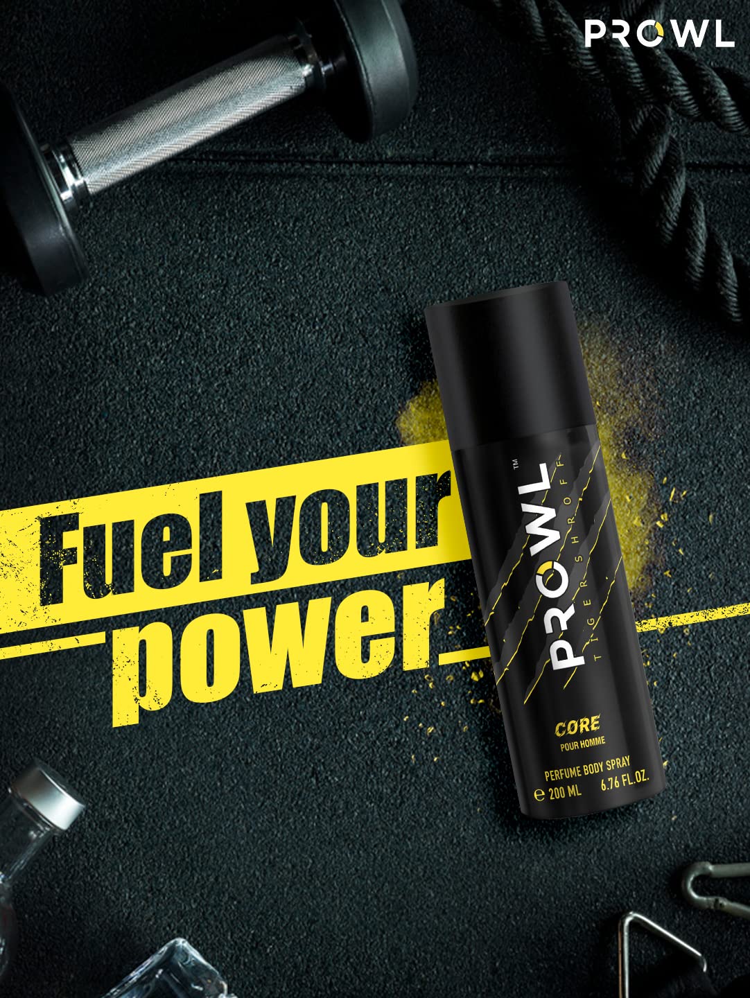 Prowl By Tiger Shroff Men's Deodorant Perfume Body Spray - 200ml Fresh Scent (RIV001) | Long-Lasting Fragrance for Gym, Office & Night Out