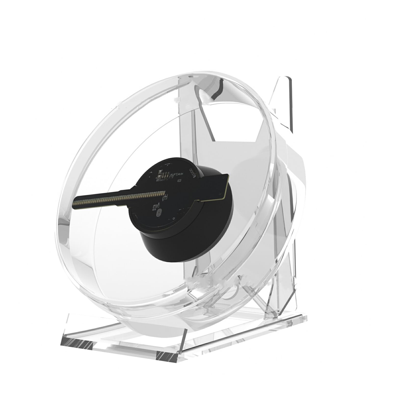 QOKLIYUI 3D Holographic LED Fan Display with Battery - Portable Hologram Projector for Dorm Rooms, PC Replacement | Perfect for Parties, Trade Shows & Home Decor