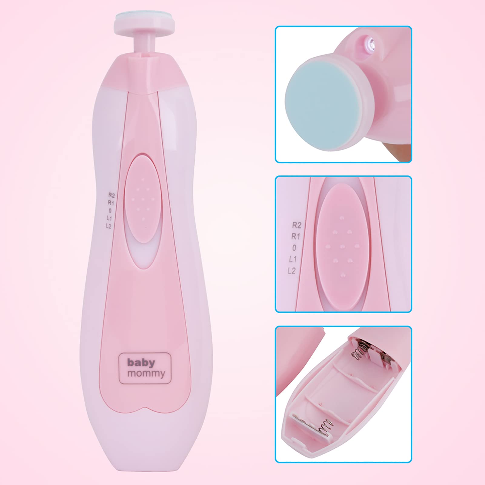 16-in-1 Electric Baby Nail Trimmer Kit with LED Light - Safe Baby Nail Clippers & Grinder for Toes & Fingers - Gentle Infant Toddler Nail Care Grooming Set (Perfect for Newborns & Sensitive Skin) - Ideal for Home Use, Travel & Quick Nail Trimming