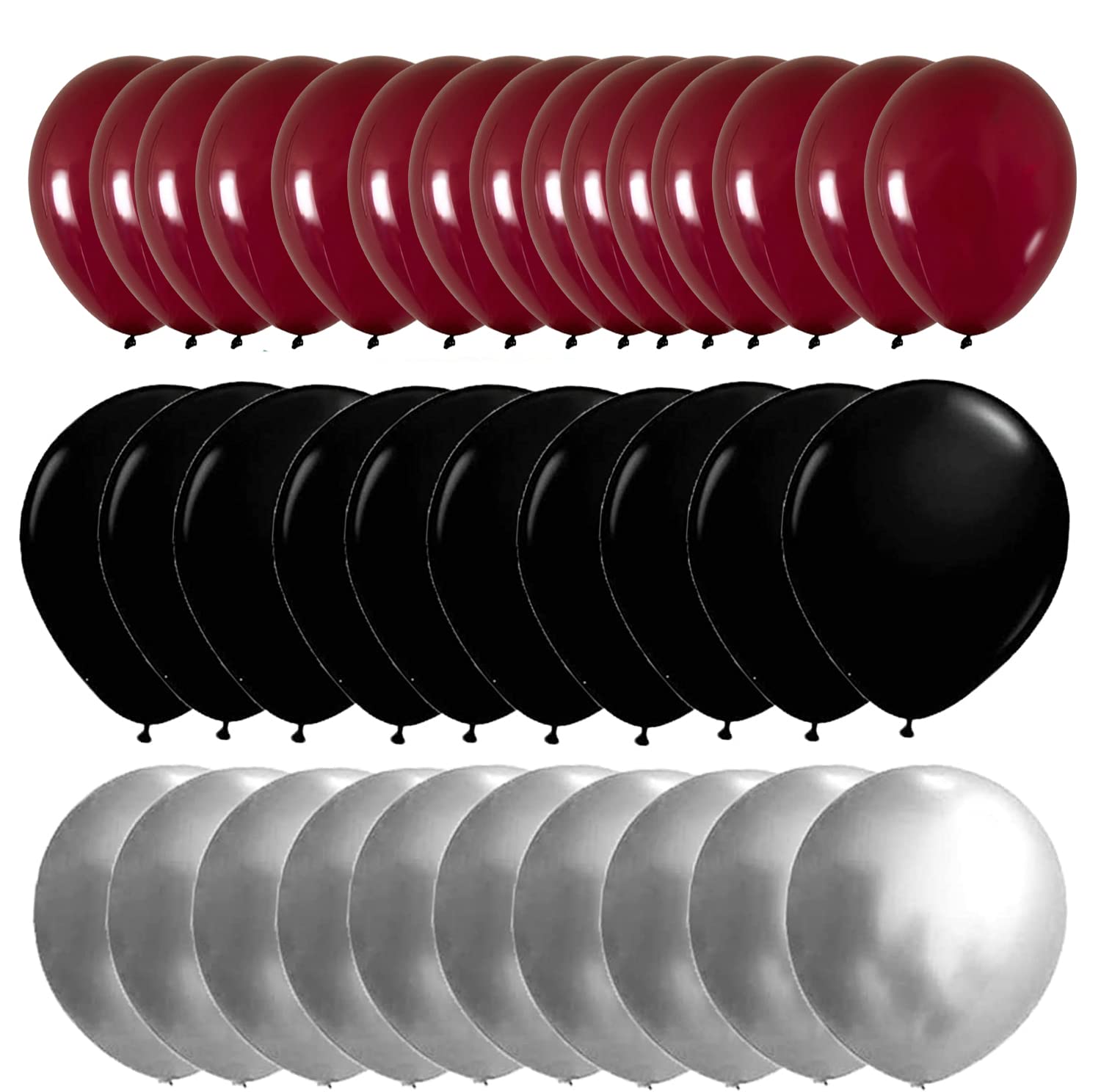 2025 Graduation Party Decorations - Maroon, Black, Burgundy & Silver Balloons (30Pcs) for Graduation, Birthday & Wedding Celebrations - Perfect for Graduation Ceremonies, Party Backdrops and Photo Booths