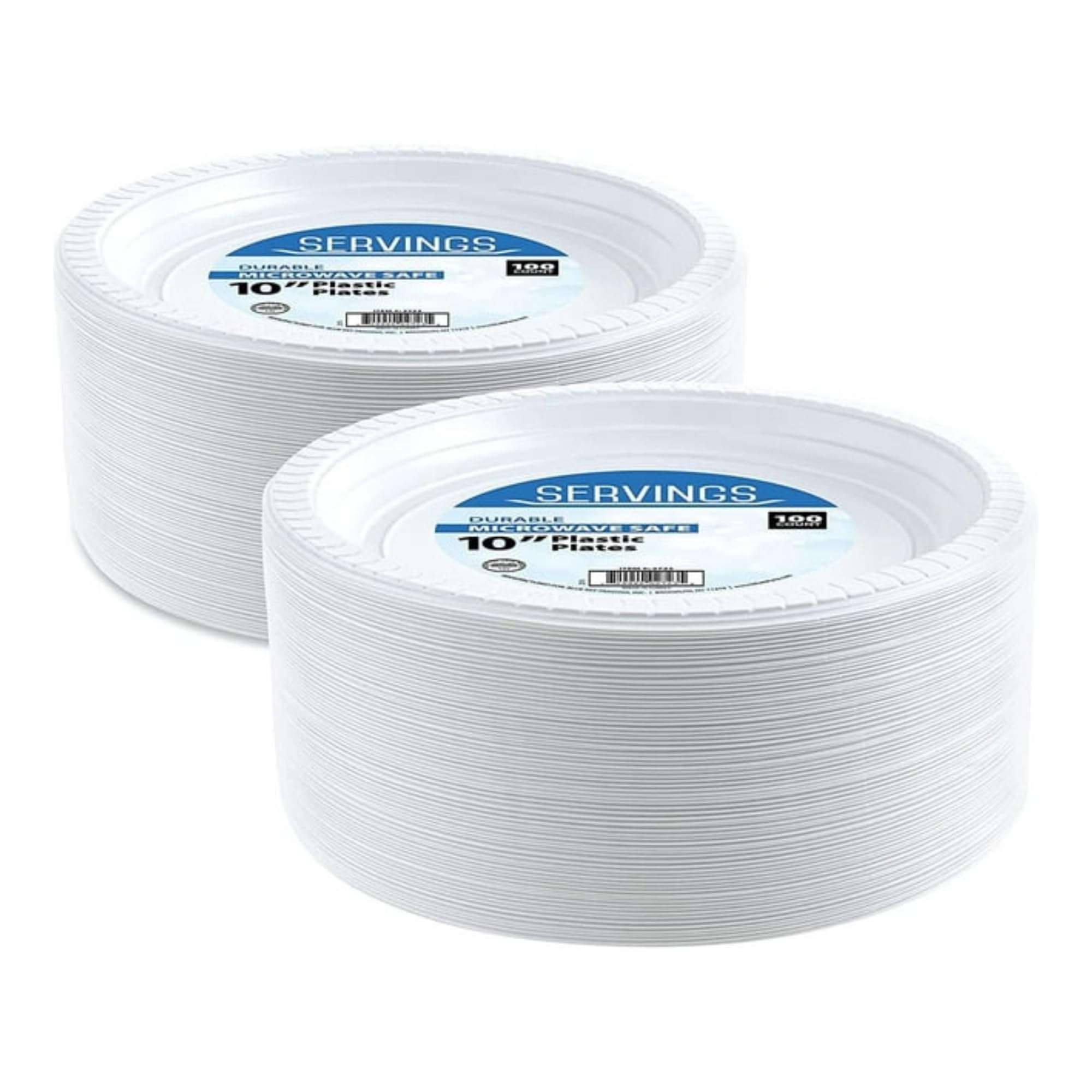 Nicole Fantini 10-Inch Disposable White Plastic Plates - 100 Count - Microwave Safe Round Dinner Plates for Thanksgiving, Christmas, Parties, Weddings & Holidays - Ideal for Catering, BBQs, Picnics & Family Gatherings