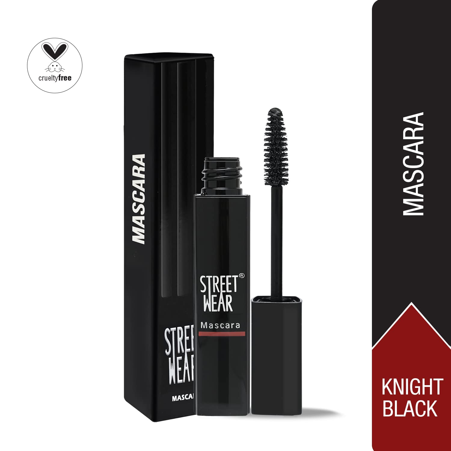 STREET WEAR Voluminous Lash Lift Mascara - KNIGHT BLACK | Non-Clumping, Flake-Free, Smudge-Proof & 100% Waterproof | Infused with Aloe Vera, Vitamin E & Panthenol | Perfect for Night Out, Date Night & Special Occasions