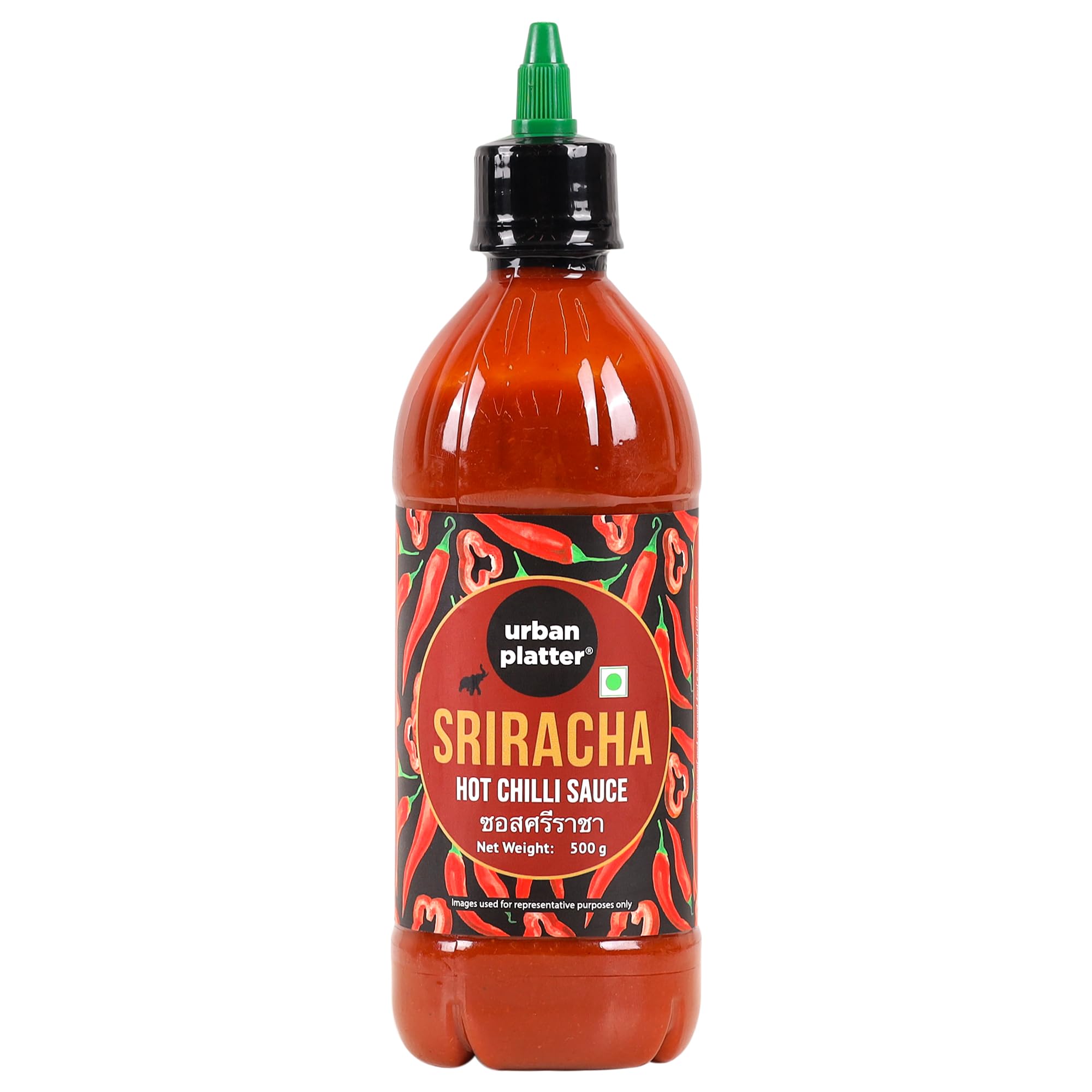 Urban Platter Sriracha Hot Chili Sauce - 17.6oz (500g) Bottle | Spicy Thai Chili Garlic Sauce for Cooking, Dipping & Marinades | Perfect for Tacos, Wings, Burgers & Asian Dishes