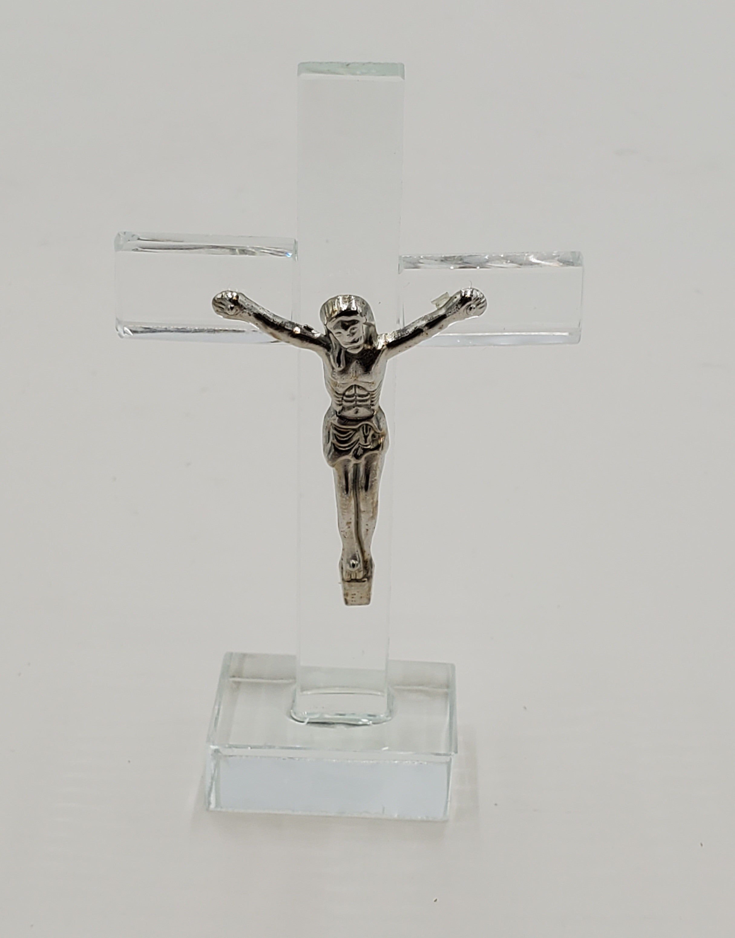 3.5x2 Inch Cross Glass Decor - Elegant Religious Home Decor for Wall, Tabletop, or Gift - Perfect for Church, Wedding, Christmas, and Spiritual Spaces