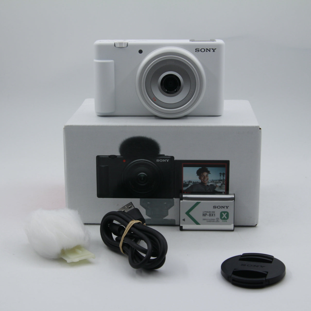 Open Box Sony ZV-1F Vlogging Camera (White) - Perfect for YouTube, Travel & Content Creation