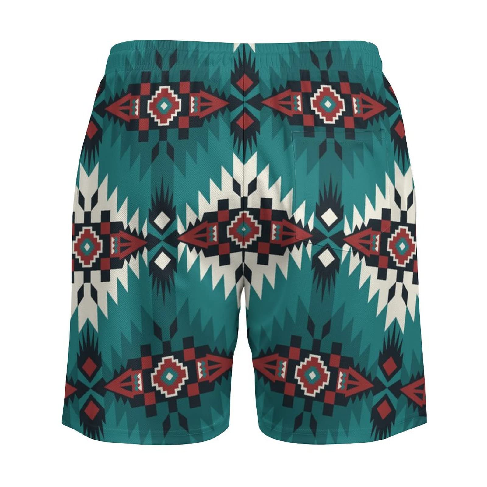 Men's 2-in-1 Running & Swim Shorts - Quick Dry Gym Athletic Shorts with Pockets | Native Southwest American Indian Aztec Navajo Design | Perfect for Swimming, Workouts, Beach & Outdoor Activities
