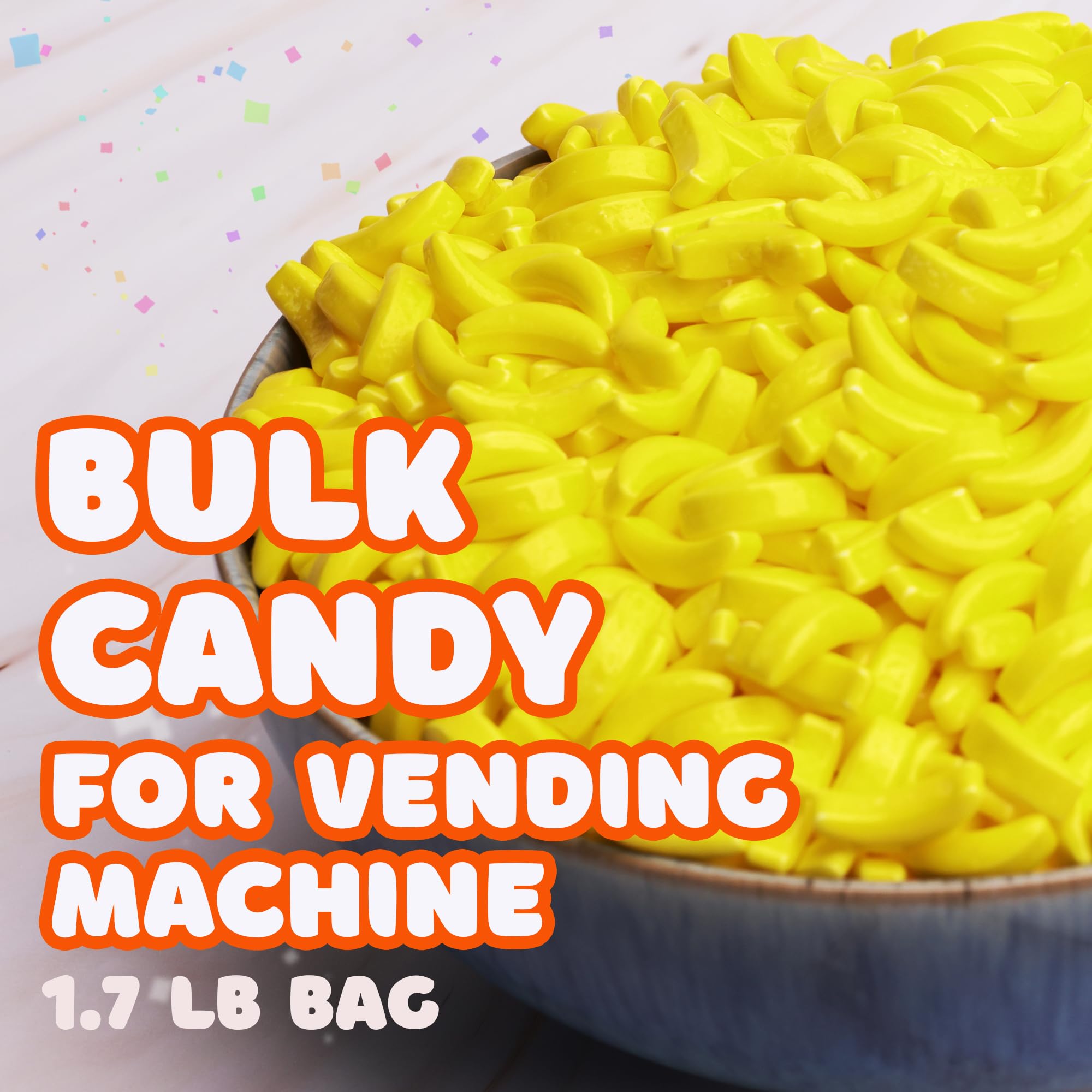 Banana Runts Hard Candy - 1200 Pieces (1.7 lb) Bulk Candy for Gumball Machines, Cake Decorations, Party Favors & Easter Baskets - Yellow Banana Flavored Candy for Pinatas, Goodie Bags & Birthday Parties - Perfect for Candy Buffets and Sweet Treat Displays