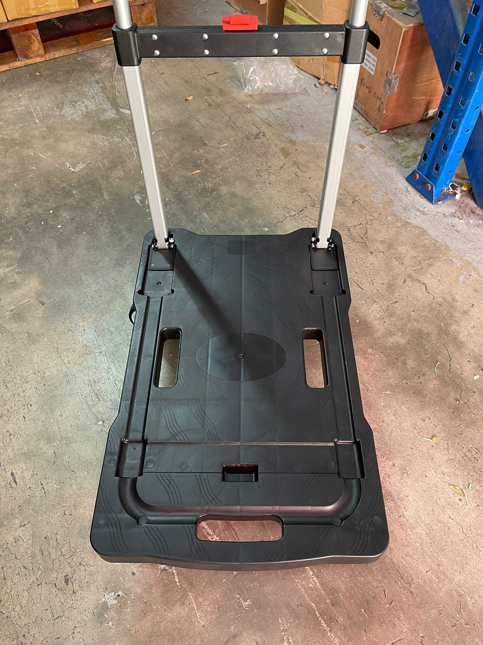 Aiko 150kg Heavy Duty PVC Silent Foldable Trolley Cart - Black (Model TRL DL150 SF) | Perfect for Warehouse, Home, Office & Industrial Use