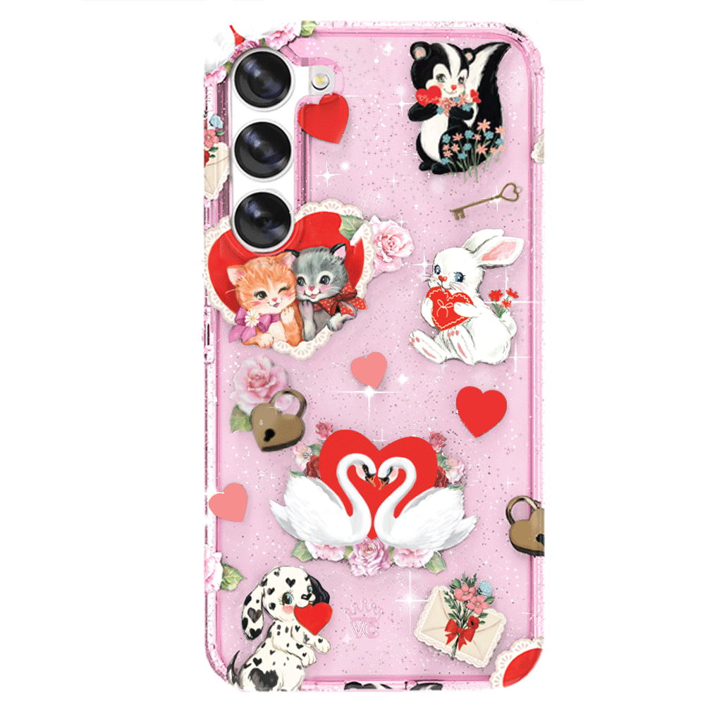 Samsung Galaxy Phone Case with Love Letter Glitter Design - Perfect for Valentine's Day Gifts & Everyday Stylish Protection