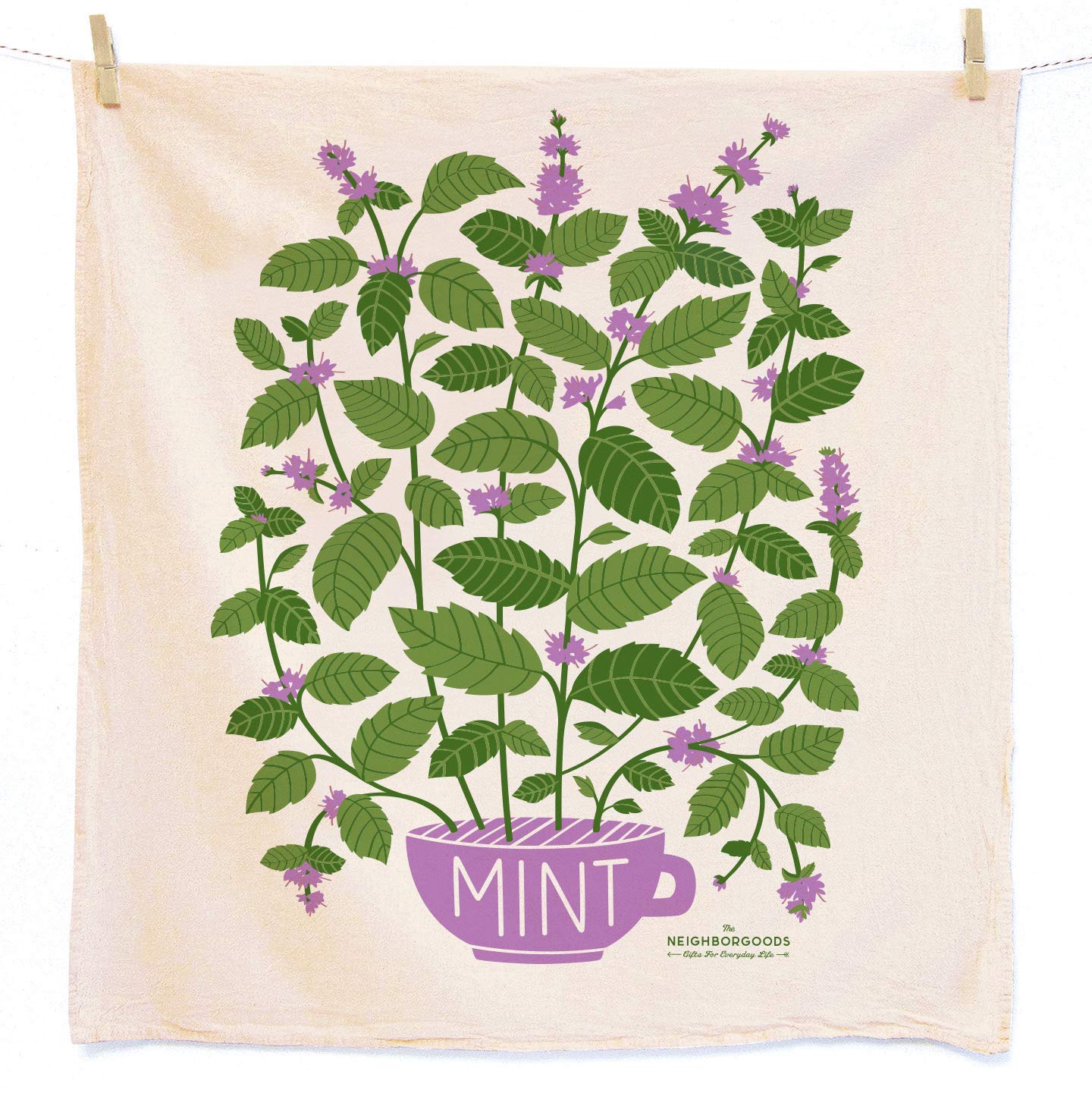 Premium Organic Fresh Herbs - Set of 3 Absorbent Kitchen Dish Towels for Cooking, Baking & Home Decor | Eco-Friendly Cotton Tea Towels