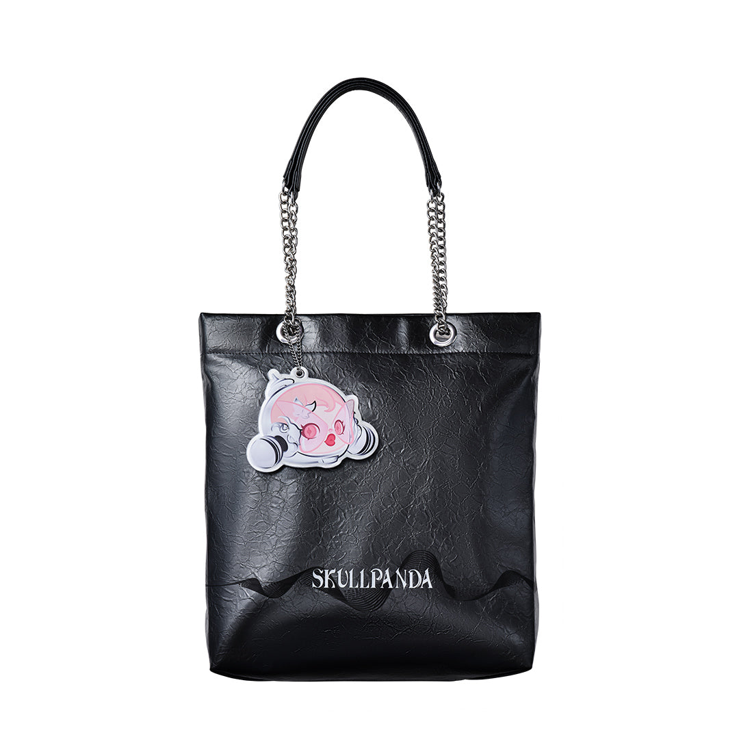 POP MART SKULLPANDA The Sound Series Canvas Tote Bag - Stylish Unisex Shoulder Bag for Music Lovers, College Students & Festival Goers