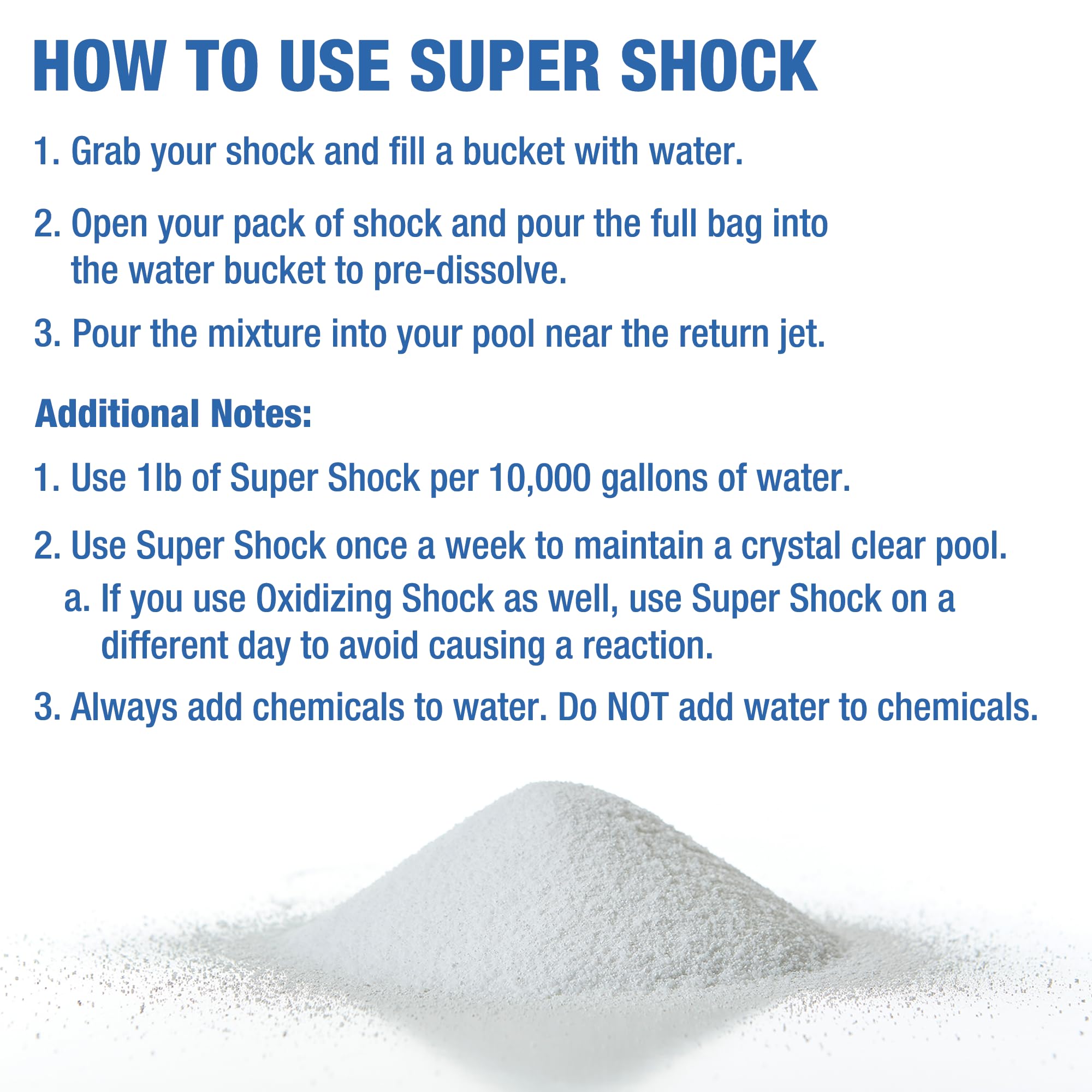 Doheny's Super Pool Shock | 68% Cal-Hypo Granular Chlorine Shock for Pools - Quick Dissolving, Fast Acting, Professional Grade | 24 x 1lb Bags | Made in USA | Perfect for Weekly Maintenance, Algae Treatment & Pool Opening/Closing