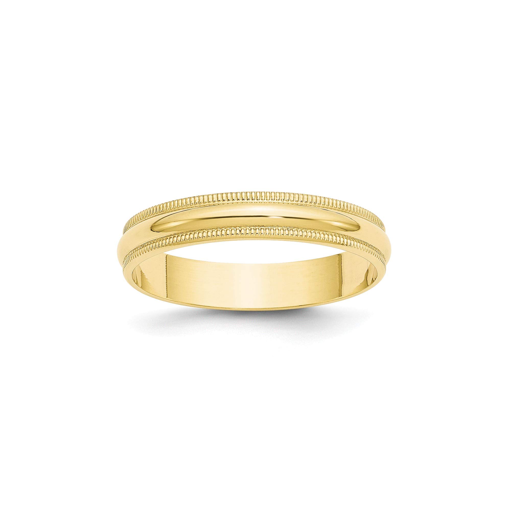 10k Yellow Gold 4mm Milgrain Wedding Band - Size 9 for Bridal Jewelry