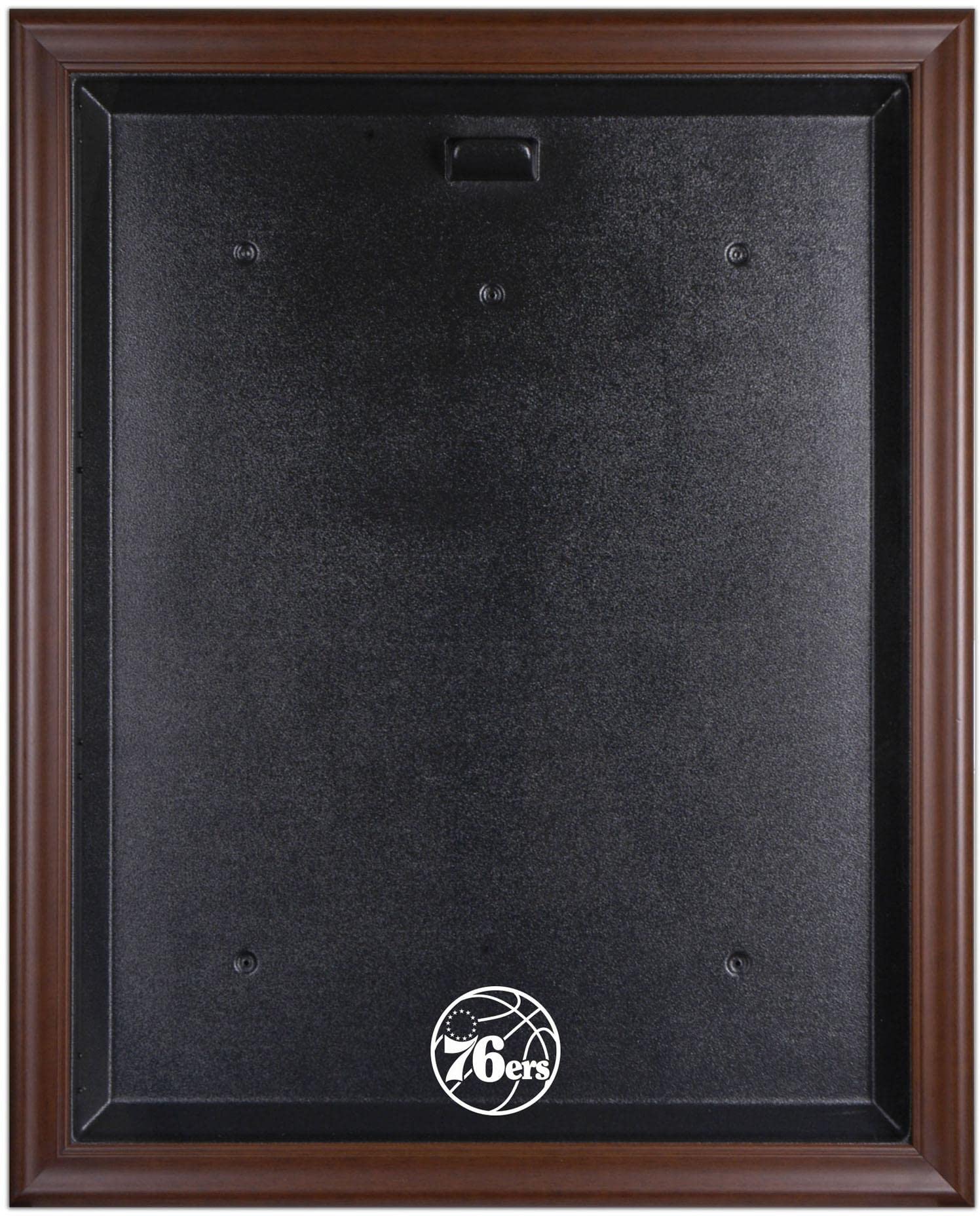 Philadelphia 76ers Brown Framed Jersey Display Case - NBA Basketball Jersey Shadow Box for Wall Mounting, Team Logo Memorabilia Showcase - Perfect for Man Cave, Sports Bar, or Fan Room Decor