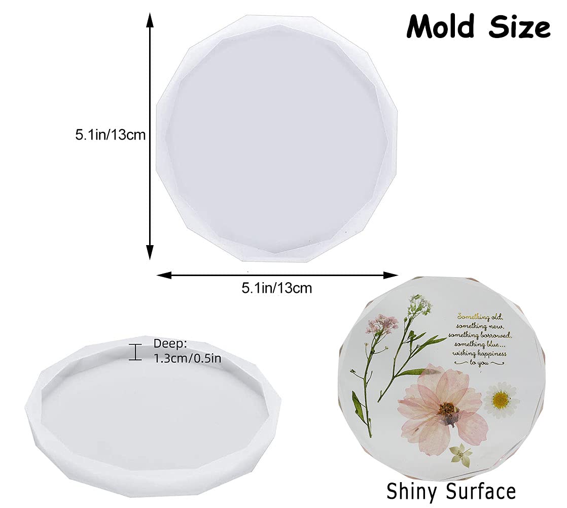 4-Piece Silicone Agate Coaster Molds for DIY Resin Coasters - Polygon Shape, Heat-Resistant Cup Mats for Home Decor & Party Favors