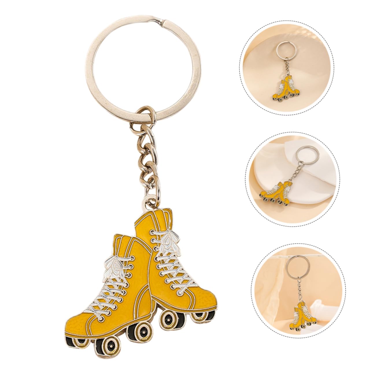 FOYTOKI Cute Skates & Shoe Keychain Set - Fashion Keyring Pendant for Bags, Backpacks, Keys & Gifts - Perfect for Everyday Use, School, Office & Travel Accessories