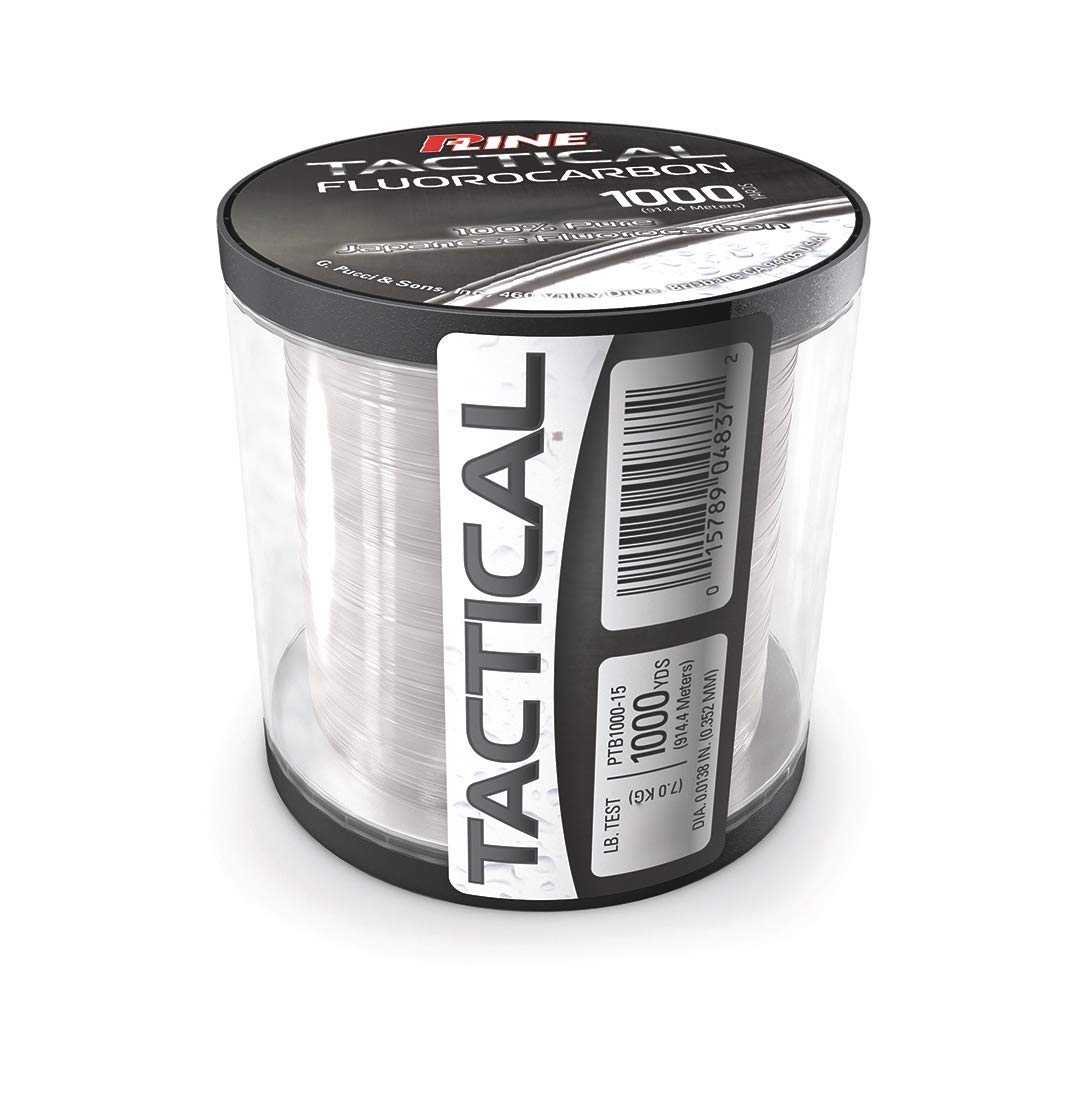 P-Line PTB1000-6 Tactical Fluorocarbon Fishing Line - 6lb Test, 1000 Yards - Invisible Underwater, Great for Bass, Trout & Saltwater Fishing