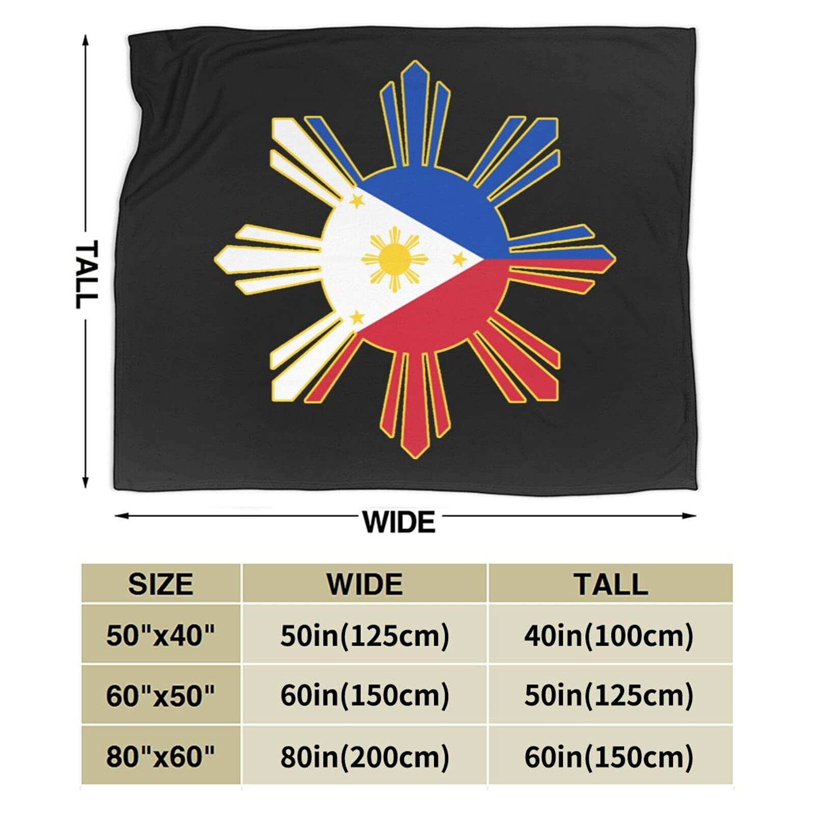 Filipino Flag Flannel Fleece Throw Blanket - Soft & Warm Blanket for Bed, Sofa, Living Room - Perfect for Cozy Nights, Camping & Home Decor