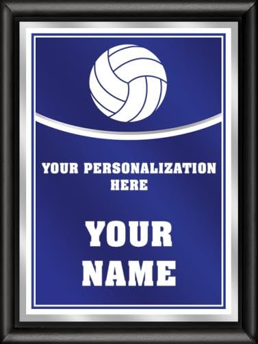 Custom Volleyball Award Plaque 6x8 - Engraved Royal Blue & White for Sports Recognition